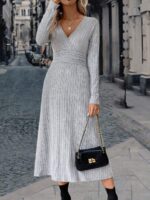 Rochie Midi Irisa Gri Deschis - imagine 5