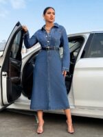 Rochie Lunga Lupio Din Denim - imagine 4