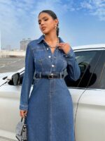 Rochie Lunga Lupio Din Denim - imagine 3