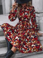 Rochie Midi Denysa cu Print Multicolor