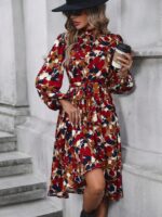 Rochie Midi Denysa cu Print Multicolor - imagine 4