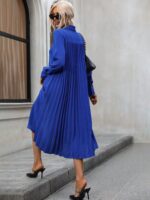 Rochie Midi Tosia Albastra Cu Pliuri La Spate - imagine 3