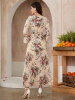 Rochie Lunga Glenna Bej Inflorata - imagine 2
