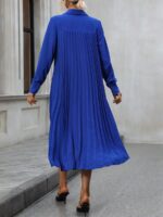 Rochie Midi Tosia Albastra Cu Pliuri La Spate - imagine 2