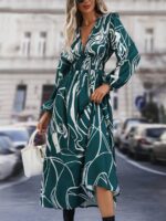 Rochie Lunga Elvan Corai Cu Imprimeu Negru - imagine 92