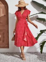Rochie Midi Tabita Rosie Cu Model Floral Alb - imagine 3