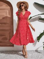 Rochie Midi Tabita Rosie Cu Model Floral Alb - imagine 4