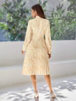 Rochie Midi Asmira Bej Plisata - imagine 2