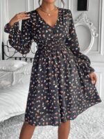 Rochie Scurta Mandia Neagra Inflorata