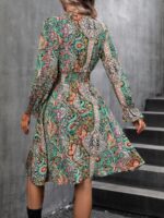 Rochie Scurta Narisa Cu Model Floral Multicolor - imagine 2