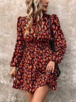 Rochie Lunga Elvan Corai Cu Imprimeu Negru - imagine 100
