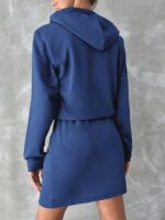 Rochie Scurta Tudora Albastra Cu Gluga - imagine 2