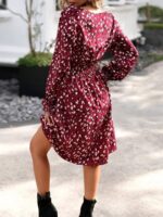 Rochie Scurta Rozy Grena Inflorata - imagine 2