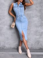 Rochie Midi Celinda Din Denim