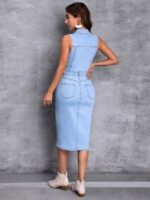 Rochie Midi Celinda Din Denim - imagine 2