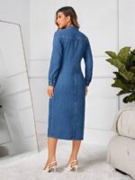 Rochie Midi Simsona Din Denim - imagine 2