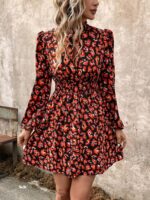 Rochie Lunga Elvan Corai Cu Imprimeu Negru - imagine 101