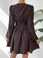 Rochie Scurta Georgia Neagra Cu Inimioare Rosii Si Buline Albe - imagine 2