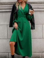 Rochie Lunga Danica Verde Cu Maneci Bufante - imagine 4