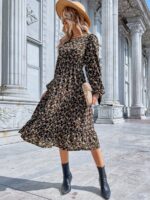Rochie Midi Hande Neagra Cu Imprimeu Floral Multicolor