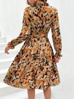 Rochie Midi Monaco Crem Cu Imprimeu Multicolor - imagine 2