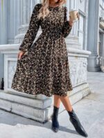 Rochie Midi Hande Neagra Cu Imprimeu Floral Multicolor - imagine 7