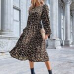 Rochie Midi Hande Neagra Cu Imprimeu Floral Multicolor - imagine 8