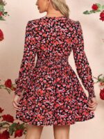 Rochie Scurta Avena Neagra Cu Inimioare Multicolore - imagine 2