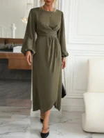 Rochie Lunga Sabrina Khaki - imagine 5