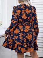 Rochie Scurta Journi Albastra Inflorata - Marimi Mari - imagine 2