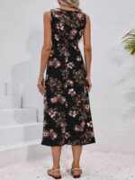 Rochie Lunga Emelie Neagra Inflorata - imagine 2