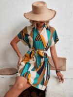 Rochie Scurta Derisami Multicolora - imagine 3
