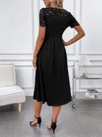 Rochie Midi Zenobia Neagra Cu Maneci Din Dantela - imagine 2