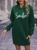 Rochie Scurta Caprice Verde Cu Gluga
