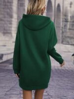 Rochie Scurta Caprice Verde Cu Gluga - imagine 2