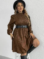 Rochie Scurta Daria Maro Cu Imprimeu Dalmatian Negru - Marimi Mari - imagine 4