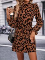 Rochie Scurta Tamara Maro Cu Imprimeu Negru Si Cordon - imagine 5