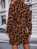 Rochie Scurta Tamara Maro Cu Imprimeu Negru Si Cordon - imagine 2