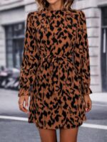 Rochie Scurta Tamara Maro Cu Imprimeu Negru Si Cordon