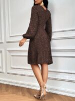 Rochie Midi Fanny Maro Cu Buline Albe - Fara cordon - imagine 2