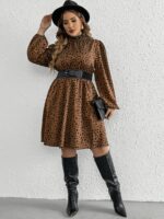 Rochie Scurta Daria Maro Cu Imprimeu Dalmatian Negru - Marimi Mari - imagine 5
