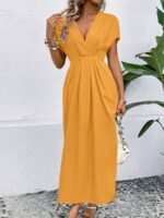Rochie Lunga Giselle Galbena - imagine 3