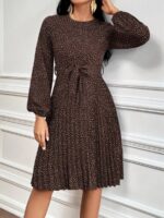 Rochie Midi Fanny Maro Cu Buline Albe - Fara cordon - imagine 3