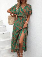 Rochie Midi Amela Verde Inflorata