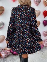 Rochie Scurta Malisa Neagra Cu Inimioare Multicolore - imagine 2