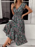 Rochie Lunga Dolores Neagra Inflorata - imagine 5