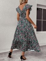 Rochie Lunga Dolores Neagra Inflorata - imagine 2