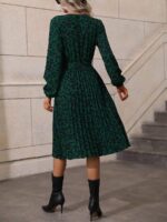 Rochie Midi Agota Verde Cu Model Leopard Negru - imagine 2