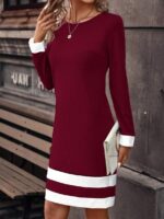 Rochie Scurta Aziza Grena cu Alb