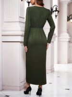 Rochie Lunga Salma Verde Inchis - imagine 2